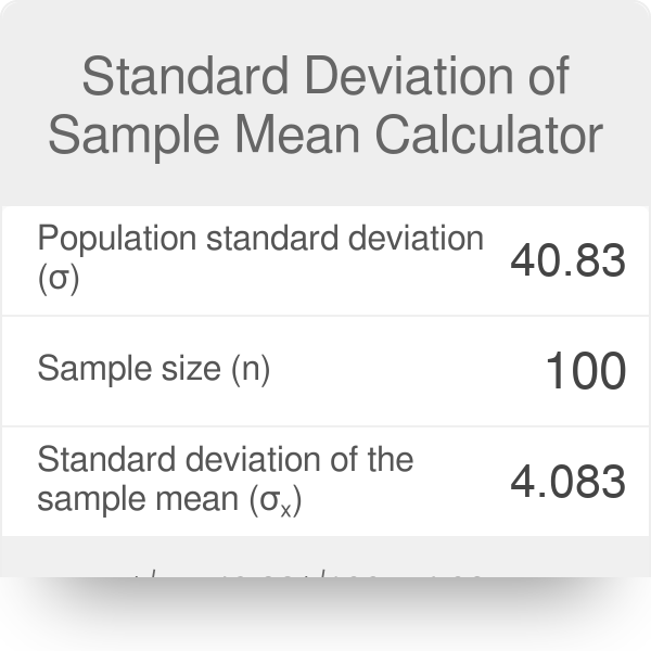 Stdev calculator deals