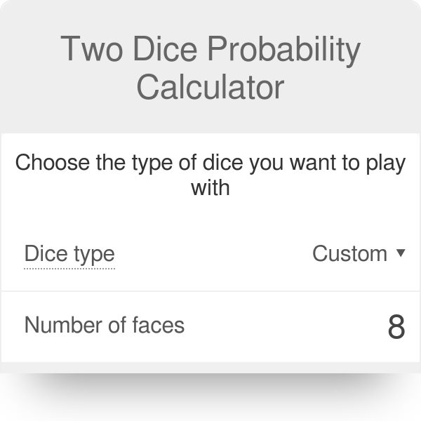 2 Dice Roller Calculator