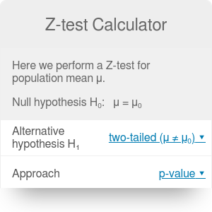 Z-test Calculator | Definition | Examples