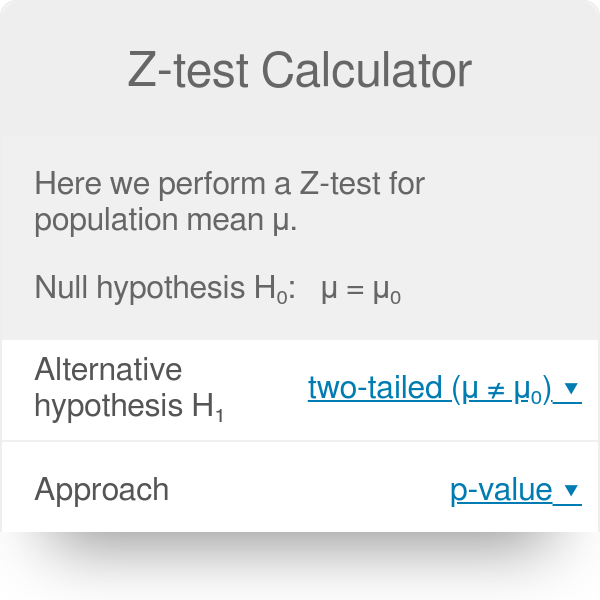 hypothesis test calculator to find z score